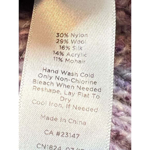 Talbots Turtleneck Sweater PETITE Medium Wool Silk Mohair Lilac Lavendar Confett - Picture 2 of 5